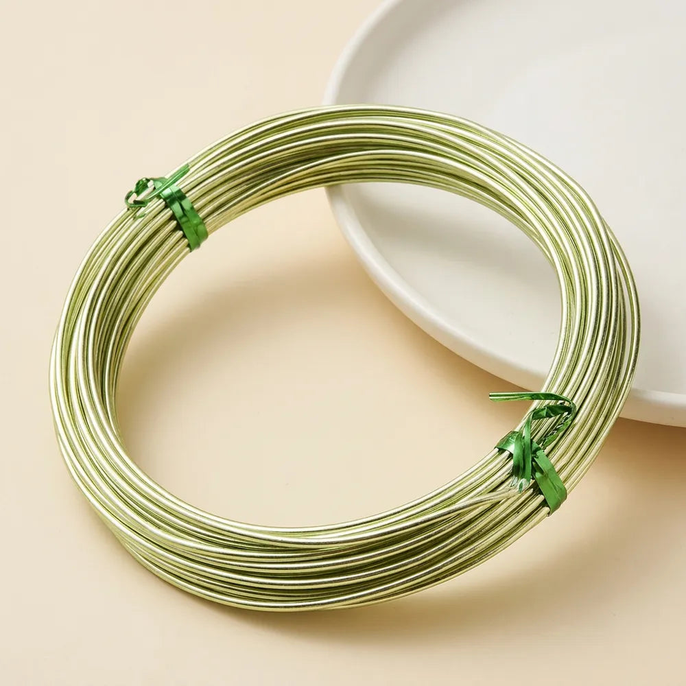 light green anodized round aluminum craft wire for jewelry making