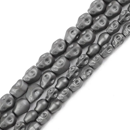 Black Howlite Skull Beads, 12x13mm