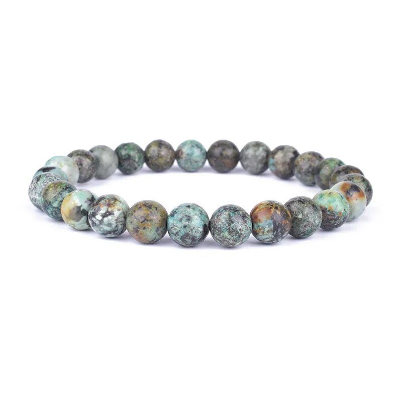 Stretch-Armband mit afrikanischen Türkis-Edelsteinen, 4–12 mm