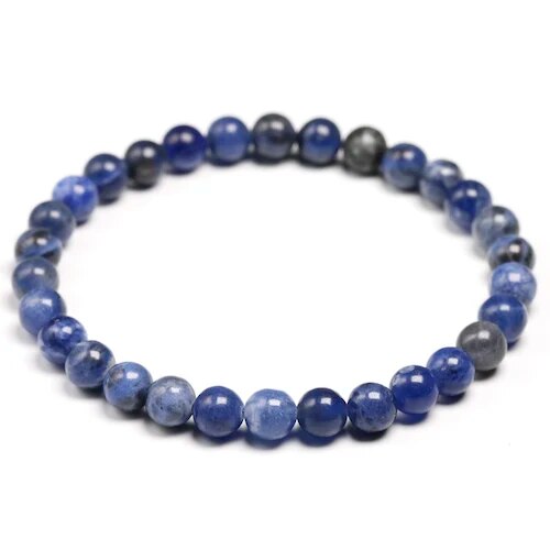 Bracelet extensible en pierre précieuse sodalite, 4-12 mm