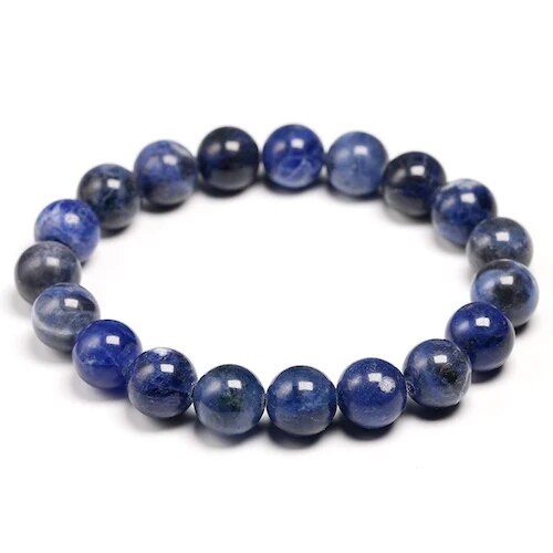 Bracelet extensible en pierre précieuse sodalite, 4-12 mm
