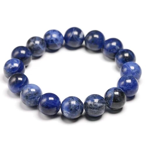 Bracelet extensible en pierre précieuse sodalite, 4-12 mm