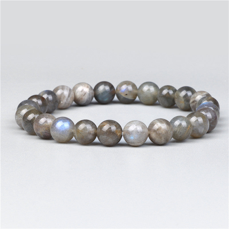 Bracelet extensible avec pierres précieuses labradorites, 4-12 mm