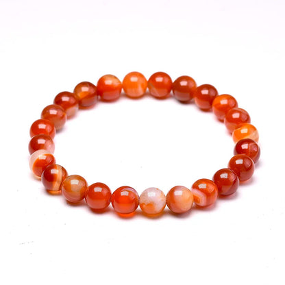 Bracelet extensible en agate cornaline, 4-12 mm 