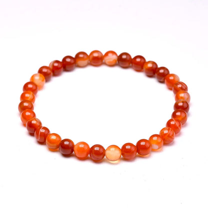 Bracelet extensible en agate cornaline, 4-12 mm 