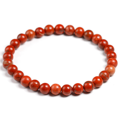 Bracelet extensible en pierres précieuses de jaspe rouge, 4-12 mm