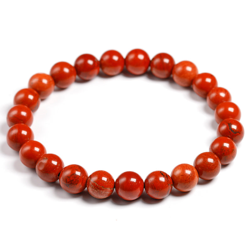 Bracelet extensible en pierres précieuses de jaspe rouge, 4-12 mm