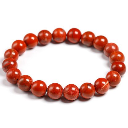 Bracelet extensible en pierres précieuses de jaspe rouge, 4-12 mm