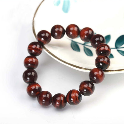 Bracelet extensible avec pierres précieuses en œil de tigre rouge, 4-12 mm