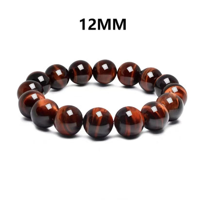 Bracelet extensible avec pierres précieuses en œil de tigre rouge, 4-12 mm
