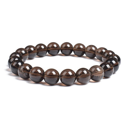 Bracelet extensible avec pierres précieuses de quartz fumé, 6-12 mm