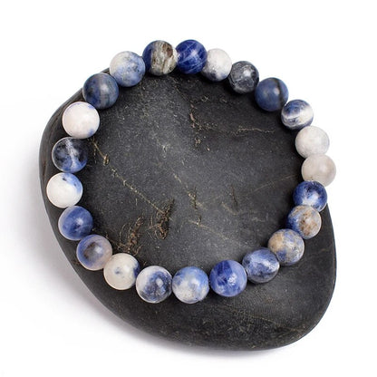 Bracelet extensible en pierre précieuse sodalite, 4-12 mm