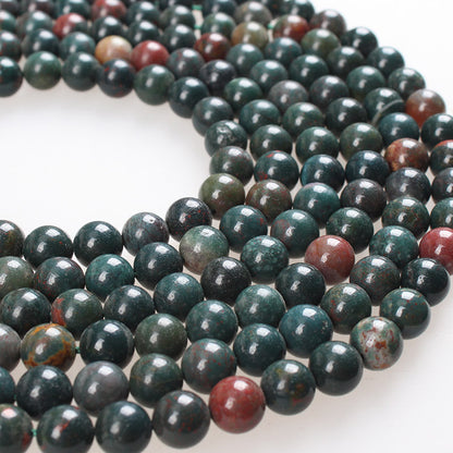 Genuine Heliotrope Bloodstone Beads, 4-12mm, 15.5'' strand