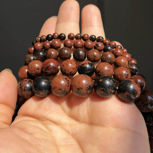 Braune Mahagoni-Obsidianperlen, 4–10 mm