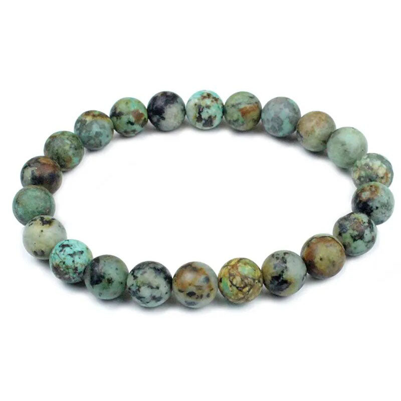 Stretch-Armband mit afrikanischen Türkis-Edelsteinen, 4–12 mm