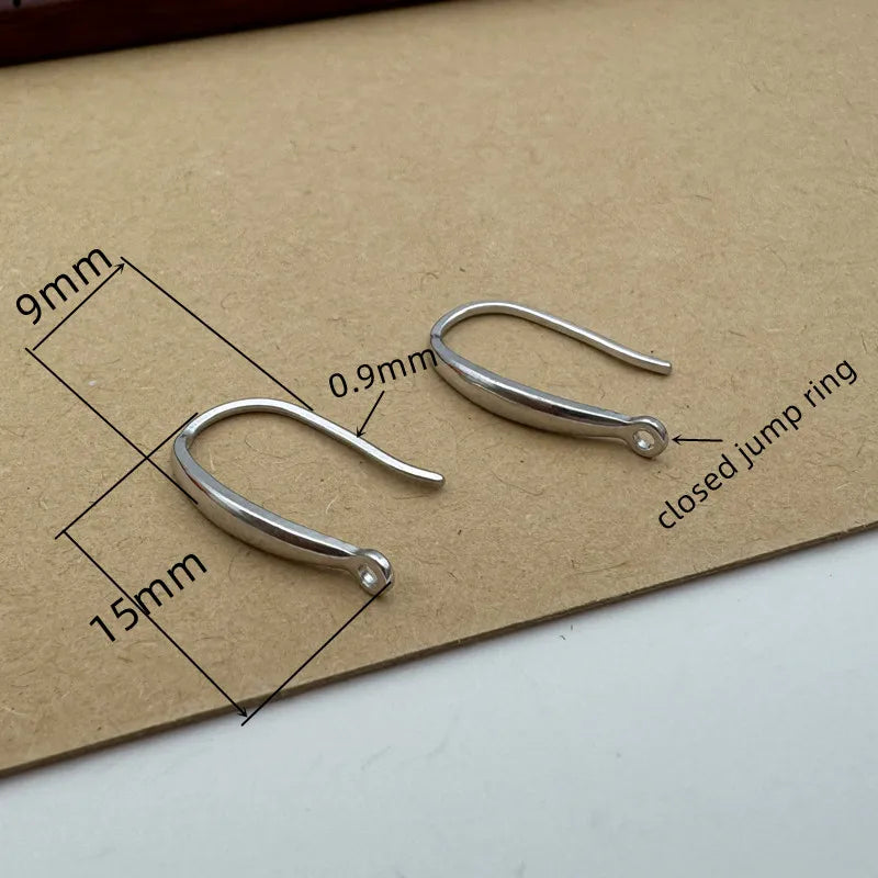 1Pair Solid 925 Sterling Silver Earring Hooks with Closed Jump Ring 18K Gold Color DIY Jewelry Accessories Finding