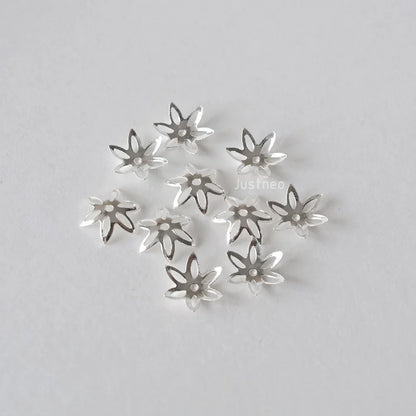 solid 925 sterling silver flower bead cap, spacer bead caps, jewelry DIY silver findings/components