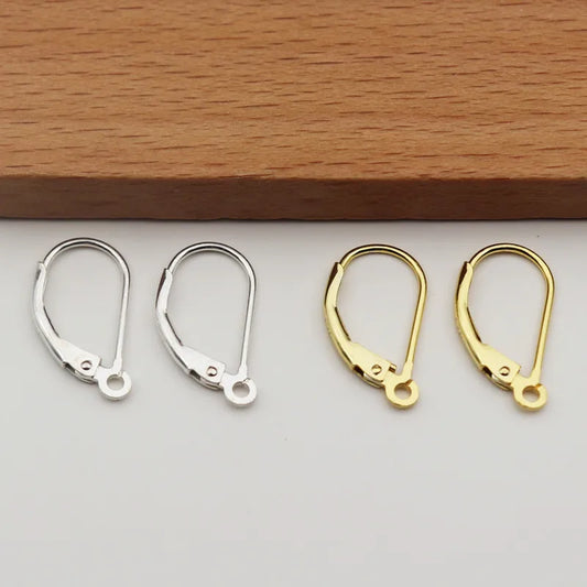 Solid 925 Sterling Silver French Hooks Earring Wire Leverback Hinged with Open Jump Ring DIY Jewelry Finding Snap Makings