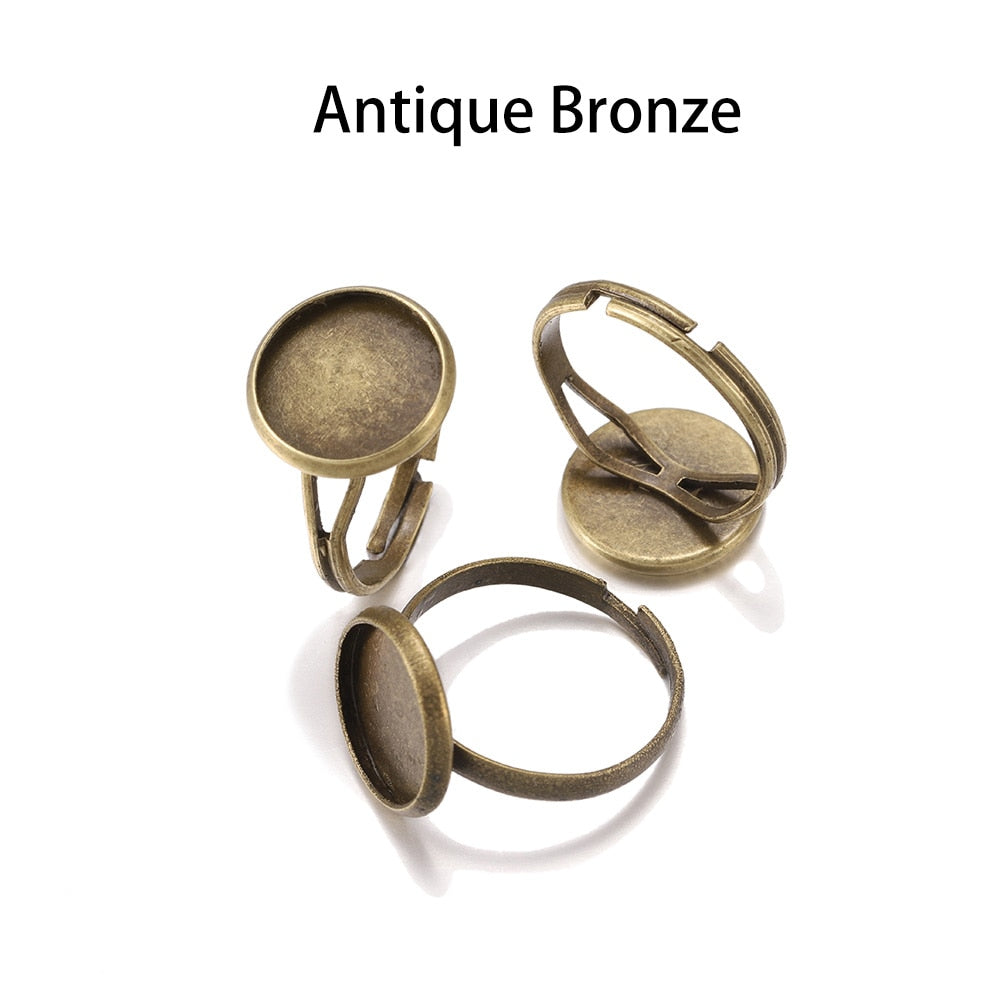 10pcs Adjustable Ring Base for Glass Cabochons