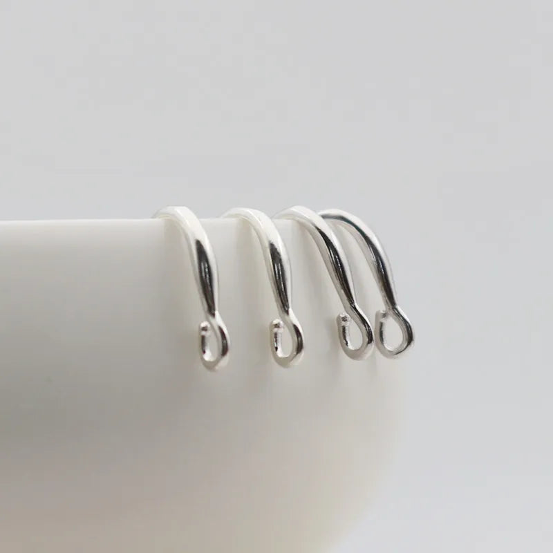 1 Pair Solid 925 Sterling Silver Earring Hook Short DIY Accessories Making Components Finding