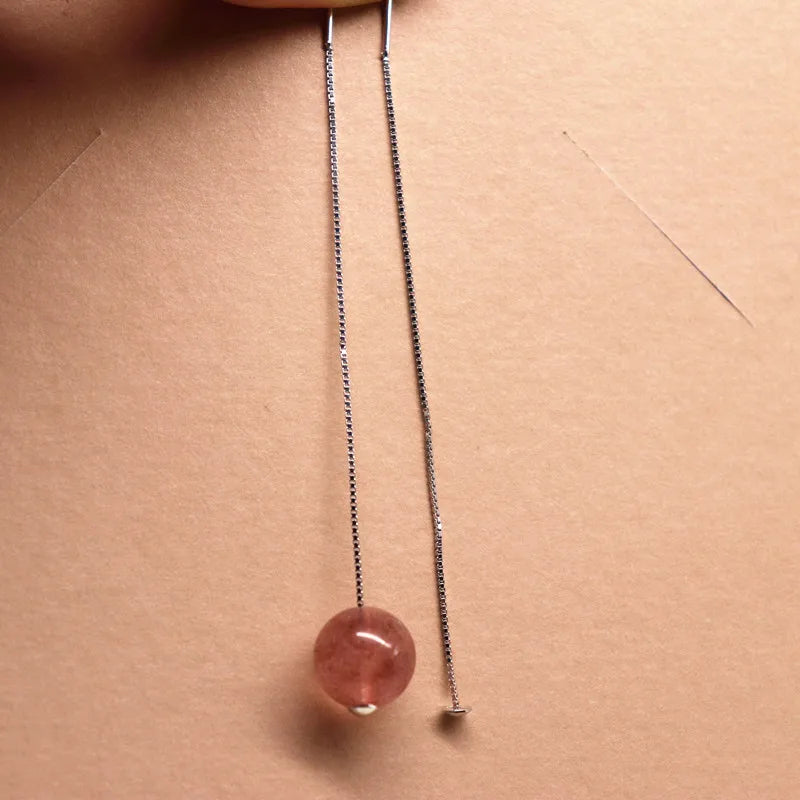 1 Pair Solid 925 Sterling Silver Earwire with Headpin EarThread Round Beads Jewelry Making DIY Finding Component Dangle Earring
