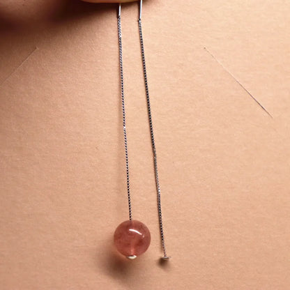 1 Pair Solid 925 Sterling Silver Earwire with Headpin EarThread Round Beads Jewelry Making DIY Finding Component Dangle Earring