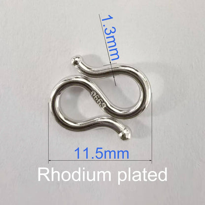Solid 925 Sterling Silver S-shaped Clasp Hook  ,1piece