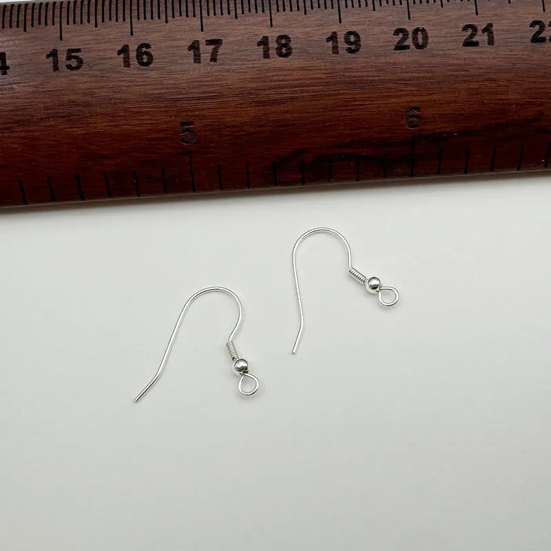 1Pair Solid 925 Sterling Silver Earring Hooks with Loop 18k Gold Color DIY Accessories Making Materials Finding