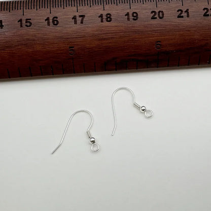 1Pair Solid 925 Sterling Silver Earring Hooks with Loop 18k Gold Color DIY Accessories Making Materials Finding