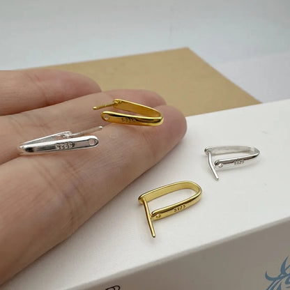 1PCS Solid 925 Sterling Silver Pendant Connector for Jade DIY Jewelry Making Buckle with Neddle Accessories