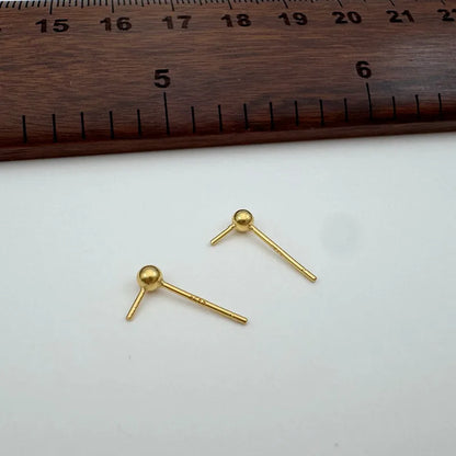 1Pair Solid 925 Sterling Silver 3mm Earring for Round Pearl beads DIY Accessories Making Components Finding