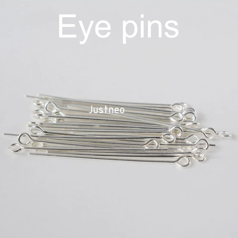 925 sterling silver eye pins for Jewelry Making, silver Open Eye head Pins Findings