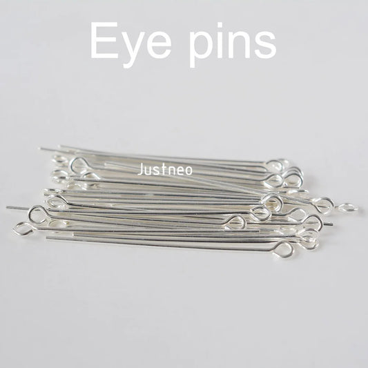 925 sterling silver eye pins for Jewelry Making, silver Open Eye head Pins Findings