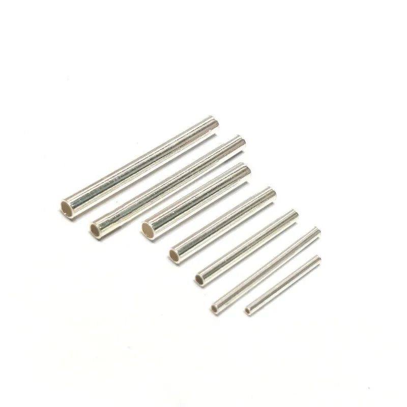 Solid 925 Sterling Silver Straight Tube Connector Spacer Beads for Jewelry Necklace Bracelet Making Pendants Accessories Finding
