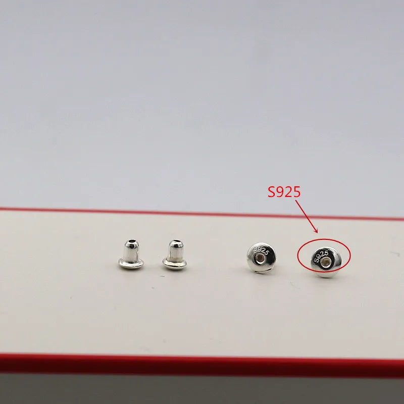 2/2.5mm Earnut for Studs Solid 925 Sterling Silver Earring Back Friction Stopper DIY Jewelry Making Accessories Supplies Finding