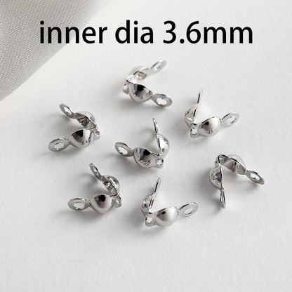 Brass Gold Plating Connector Clasp Ball Chain End Crimps, 100pcs