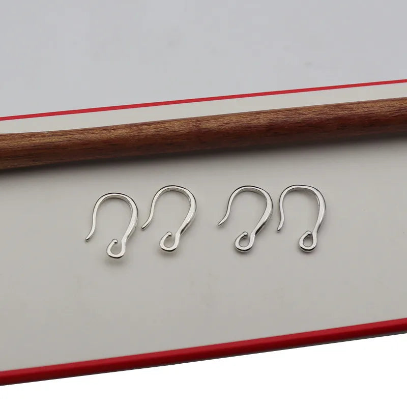 1 Pair Solid 925 Sterling Silver Earring Hook Short DIY Accessories Making Components Finding