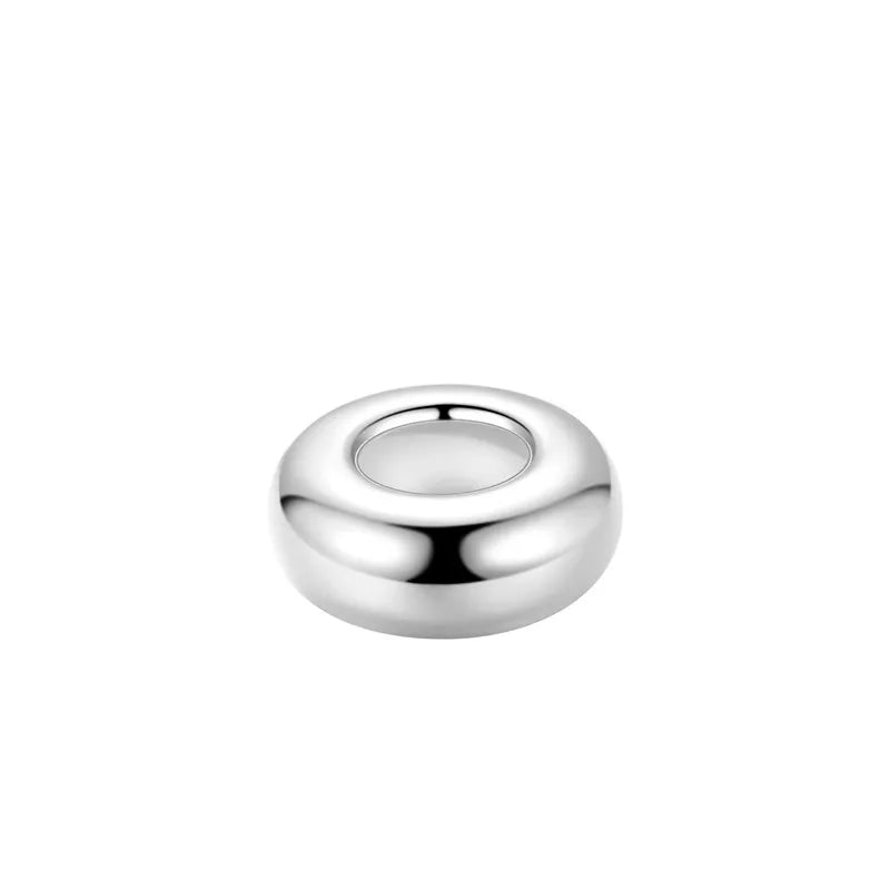 1PCS Solid 925 Sterling Silver Beads Rubber Inside Plug Telescopic DIY Jewelry Accessories Making Components Finding