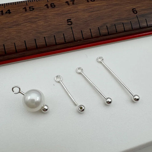 1PCS Solid 925 Sterling Silver Screw Needle Buckle Accessories Making DIY Jewelry Pendants Finding
