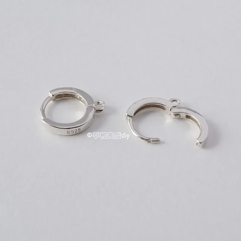 Solid 925 Sterling Silver Leverback Earring Hook Connector, snap hook for earring