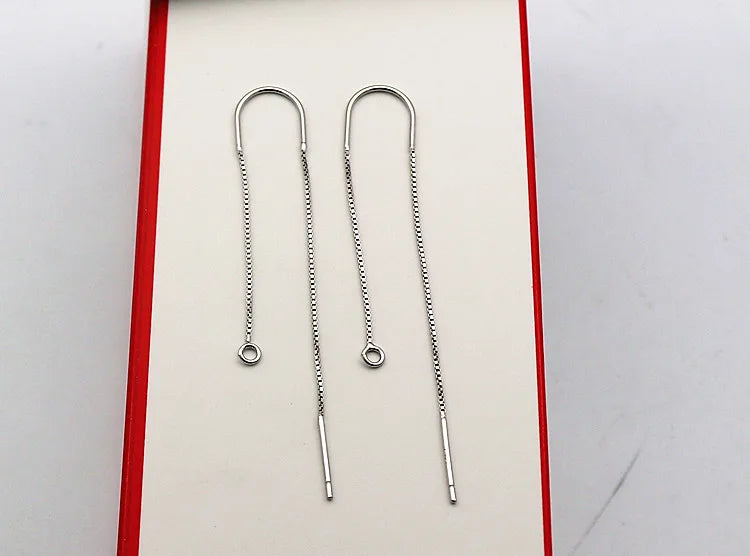 1Pair Solid 925 Sterling Silver Earring Wire Open Loop DIY Jewelry Making for Women Accessories Finding Hypoallergenic 1 Pair