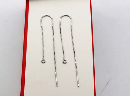 1Pair Solid 925 Sterling Silver Earring Wire Open Loop DIY Jewelry Making for Women Accessories Finding Hypoallergenic 1 Pair