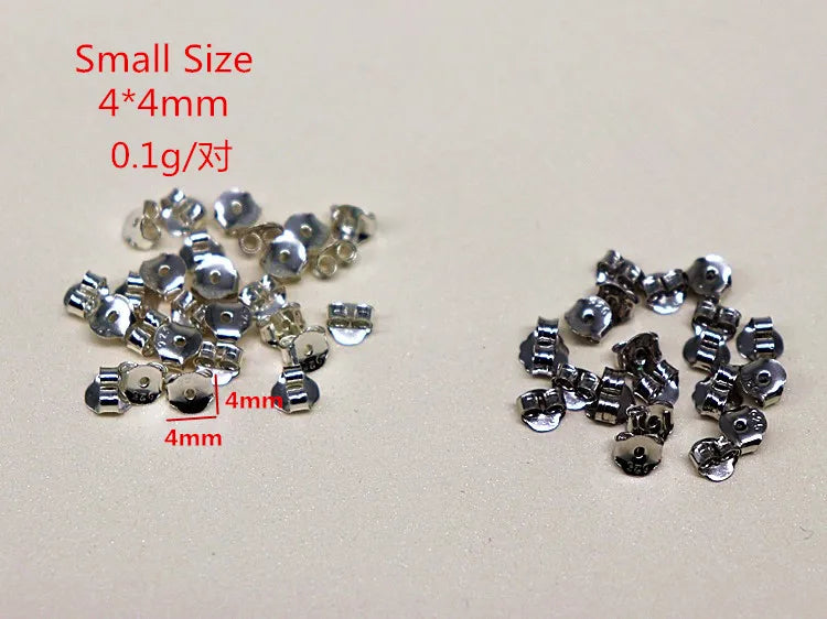 925 Sterling Silver Frictionless Earring Back Butterfly Stopper DIY Accessories for Jewelry Making Components  Earplug 1 Pair