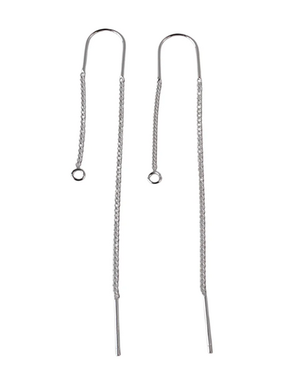 Solid 925 Sterling Silver earring wires with open Loop, earring wires for jewelry making hypoallergenic