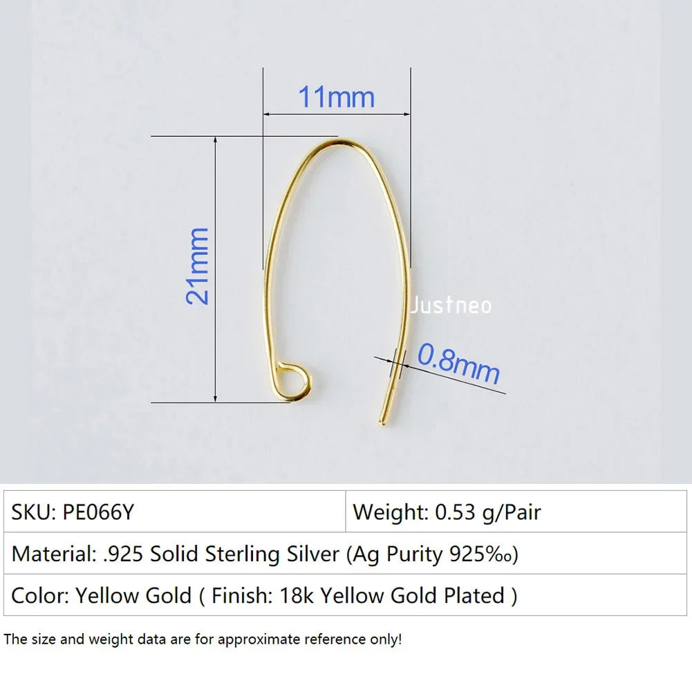 ear hook, solid 925 sterling silver earring wire hooks, sterling silver earring findings components