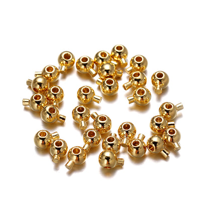 Gold Plated Brass Crimp & End Beads 1mm Hole, 20pcs