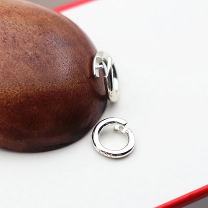 Solid 925 Sterling Silver DIY Jewelry Pendant Connector Bails Clasp Round Components Finding Accessories Making
