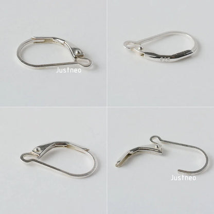Solid 925 Sterling Silver Hinged French Leverback Eearwire Hook Findings , snap hook for Earring Jewelry DIY