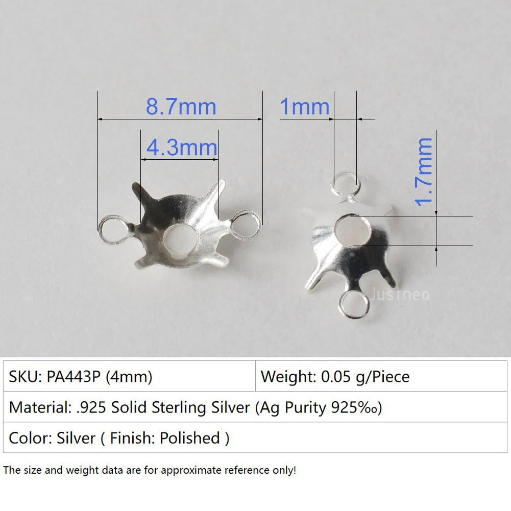 925 Sterling Silver CZ Link Connector Component blanks Settings With Double Loops for Jewelry Making Findings