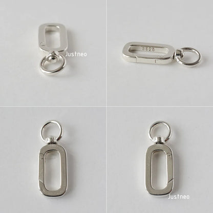 Solid 925 Sterling Silver Clasp,Spring Press Open Hook with Swivel End Ring，Rotatable Buckle for Necklace/Bracelet Jewelry